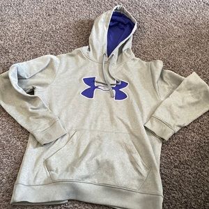 Grey and purple under armour hoodie large